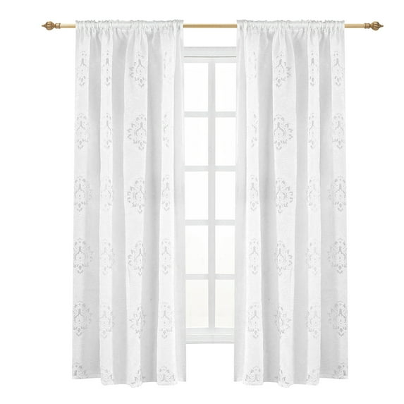 DYstyle Morocco Embossed Rod Pocket Sheer Volie Curtain Panel