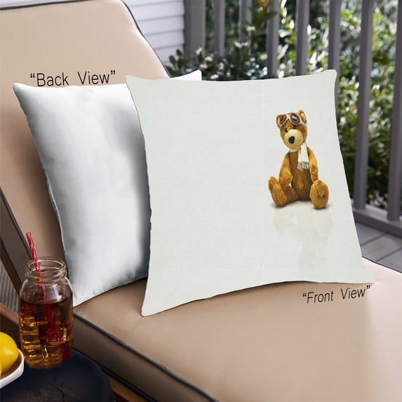 Ahgly Company Games Teddy Bear Outdoor Throw Pillow, 18 inch by 18 inch