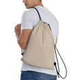 thumbnail image 3 of Bingfone Brown Gingham Drawstrings Backpacks Bags For Men Women Gym Drawstrings Bag, 3 of 9