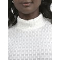 thumbnail image 4 of Time and Tru Women's Pucker Mock Neck Top, XS-XXXL, 4 of 5
