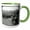 Green/White, variant on 3drose, Early 1900s under a Big Blue Texas Sky Grayscale with Border, 11oz Two-tone Black Mug
