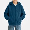 thumbnail image 2 of Piuwrlz Boys Hood Sweatshirts with Pockets Fall Winter Zipper Casual Hoodies Navy Size 7 Years, 2 of 10