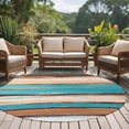 thumbnail image 5 of Brown Turquoise Board Round Area&nbsp;Rug 7ft Abstract Wood Grain Non-Slip&nbsp;Washable Circle Rugs Soft Felt Indoor Floor Mat for Bedroom Kitchen Living Room Bathroom, 5 of 9