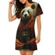 thumbnail image 2 of Fotbe Jungle Meditating Panda Bata de Dormir para Mujer con Estampado, Camisón de Algodón de Manga Corta, Ropa de Dormir Casual, 2 of 6