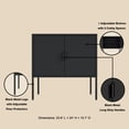 thumbnail image 4 of EGBHDSFT Accent Cabinet in Black - 2-Door Storage Cabinet, Metal, 23.6"H x 15.7"D x 24"W, 4 of 10