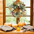 thumbnail image 2 of Fall Wreath for Front Door, 18 Inch Autumn Door Wreath with Pumpkin Maples Leaf Harvest Thanksgiving Wreath for Front Door Porch Outside Decor, 2 of 7