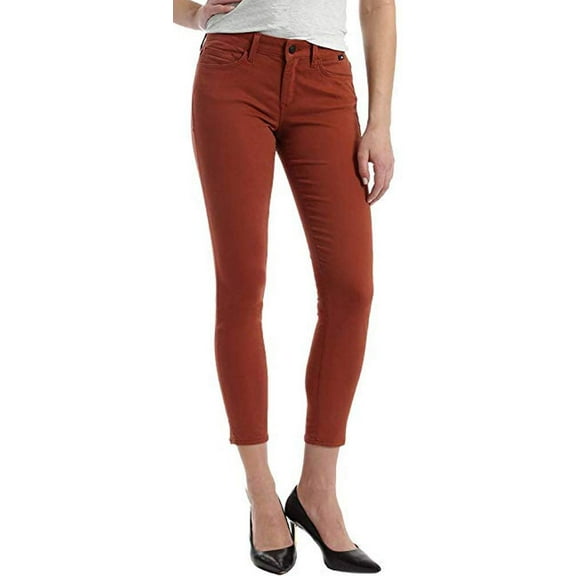 Mavi Women's Alexa Burnt Henna Sateen 32/28 Mid Rise Super Skinny Pants