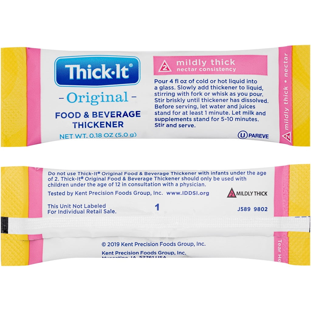 Thick-It Original Food & Beverage Mildly Thick Single-serve Packets for Dysphagia, Iddsi Nectar Consistency, Easy Mix, 25 Pack