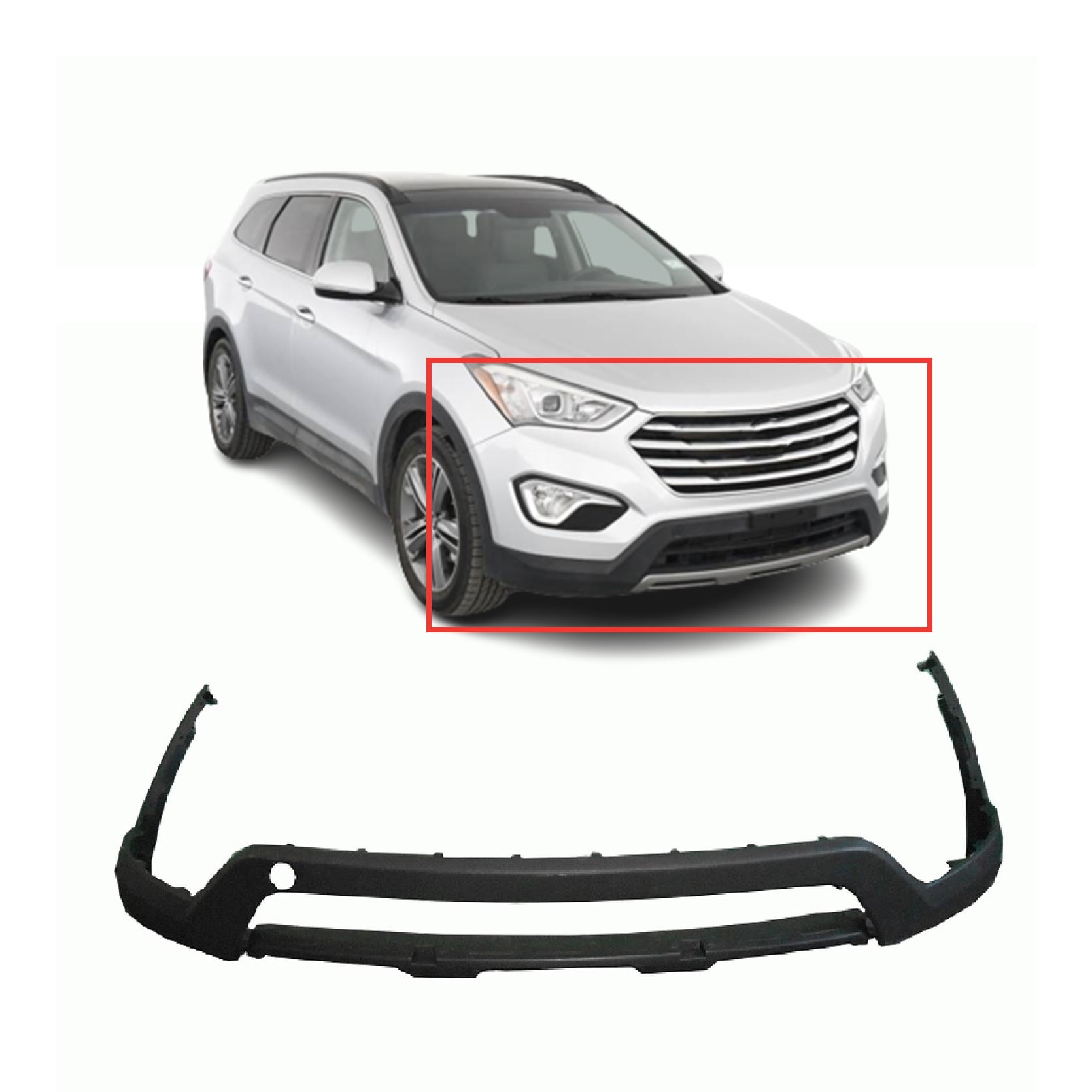 Primed Front Lower Bumper Cover Fascia for 1316 Hyundai Santa Fe
