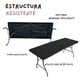 thumbnail image 5 of Mesa Plegable 180cm Rectangular Negra para Jardín Terraza y Eventos 3 Piezas, 5 of 6