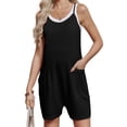 thumbnail image 3 of Maternity Women Solid Color Sleeveless Overalls Casual Loose Jumpsuit Shorts, 3 of 6