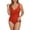 Red, variant on Women One Piece Swimsuit Tummy Control V Neck Ruched Slimming Full Coverage Bathing Suit Solid Color Outdoor Beach Swimwear Summer Activities Blue XXXL
