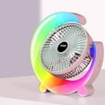 thumbnail image 5 of Small Desk Fan, Portable Electric Table Desktop Air Circulator Fans, Color Running Lamp USB Charging Home Desktop Fan, 5 of 6