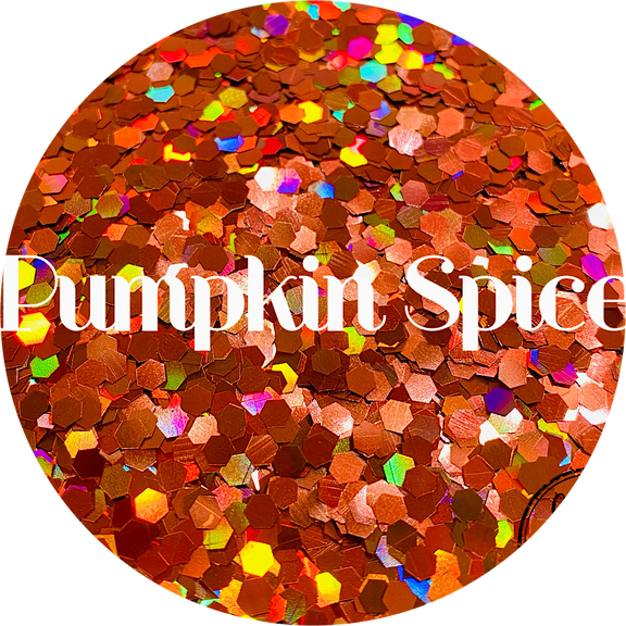 Glitter Heart Co. Glitter - High Quality Polyester Glitter - Pumpkin Spice - Holographic Orange Chunky - 2 oz Bag