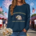 thumbnail image 2 of Leey-World Eagle and Flag 250 Years 1776-2026 250th Birthday T-Shirt 4th Of July Long Sleeve Shirts Women(Navy,2XL), 2 of 9
