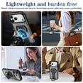thumbnail image 6 of Case For Apple iPhone 17 Pro Max 6.9-inch, Compatible With MagSafe，Integrated Retractable Metal Ring Holder ShockProof Protective Car Mounted Magnetic Case,Black,For iPhone 17 Pro Max, 6 of 10