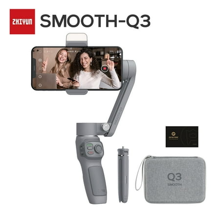 UPC: 0191493002128 | ZHIYUN Smooth Q3 Combo Package [Official ] Phone Gimbal 3-Axis Flexible Smartphone Handheld Stabilizer Gray with Fill Light for iPhone