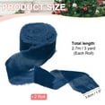 thumbnail image 2 of Uxcell Velvet Ribbon, Crinkled Handmade Frayed Edge Vintage Ribbon for Gift Wrapping Christmas Tree Ornament Blue 1.5"x3 Yard, 2 of 3