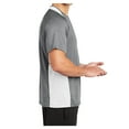 thumbnail image 3 of Mens Heather Colorblock Contender Polyester Tee Vintage Heather/ White 3XL, 3 of 8