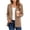 Brown, variant on Women's Knit Cardigan Open Front Long Sleeve V-Neck Ribbed Cuff Mid Length Jackets Casual Soft Comfy Jacket