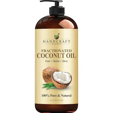 Handcraft Blends Fractionated Coconut Oil 100% Carrier Oil for Hair Growth, 16 fl oz