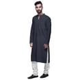 thumbnail image 6 of Atasi Indian Long Kurta For Boys Solid Fashion For Men Cotton Satin Summer Wear, 6 of 7