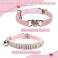 thumbnail image 4 of Minzimin  Pack of 2 Diamond Cat Collar,Adjustable Soft Velvet Leather Safe Kitten Collar with Shiny Rhinestones and Bells,Girl Boy Bling Cat Collars with Safety Elastic for Small Medium Cats, 4 of 7