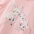 thumbnail image 6 of Bainana Girls Dress Tops Toddler Bunny Print Short Sleeve Crew Neck Shirts Comfortable Casual Little Girls Easter Summer T-Shirt Light Pink Size 4-5 Years, 6 of 7