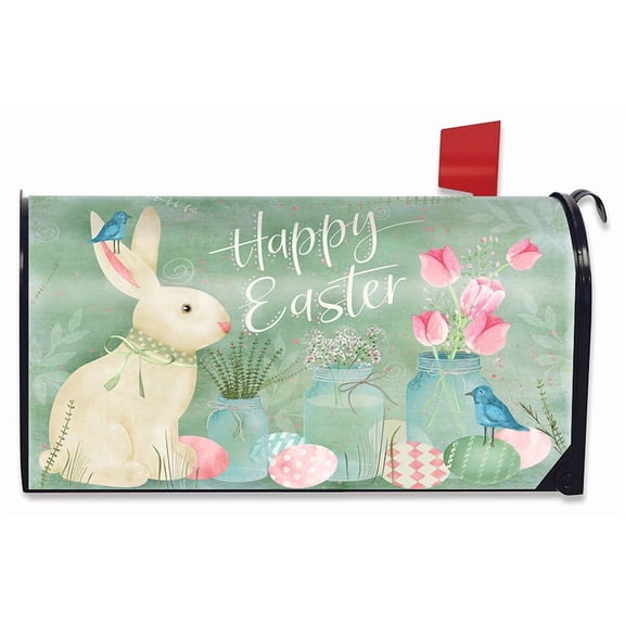 Briarwood Lane Easter Bunny and Tulips Primitive Mailbox Cover