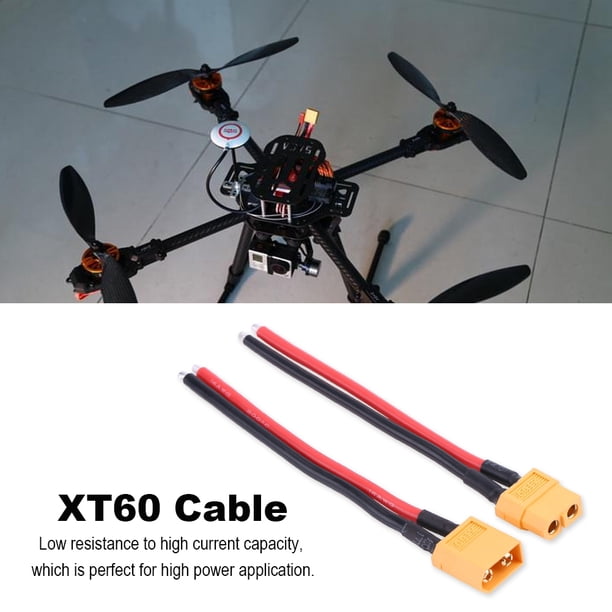 Cable Adaptador XT60 Macho Y Hembra De 14 AWG Con Cubierta De Silicona - Juego De 2 Para Baterías De Litio