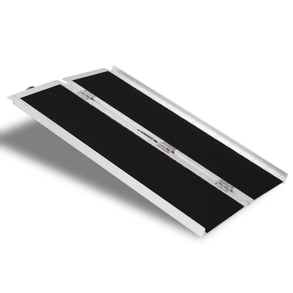 Kshioe Portable 4ft Aluminum Wheelchair Loading Traction Ramp Folding