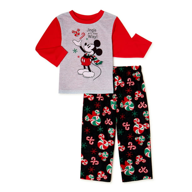 Disney Mickey Mouse Boys Matching Family Christmas Top and Pants, 2 ...