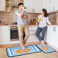 thumbnail image 6 of 2-Piece Kitchen Mat Set Non Slip Washable Floor Mats Decorative Rugs for Kitchen Sink Laundry Cute Orange Flowers, 6 of 7