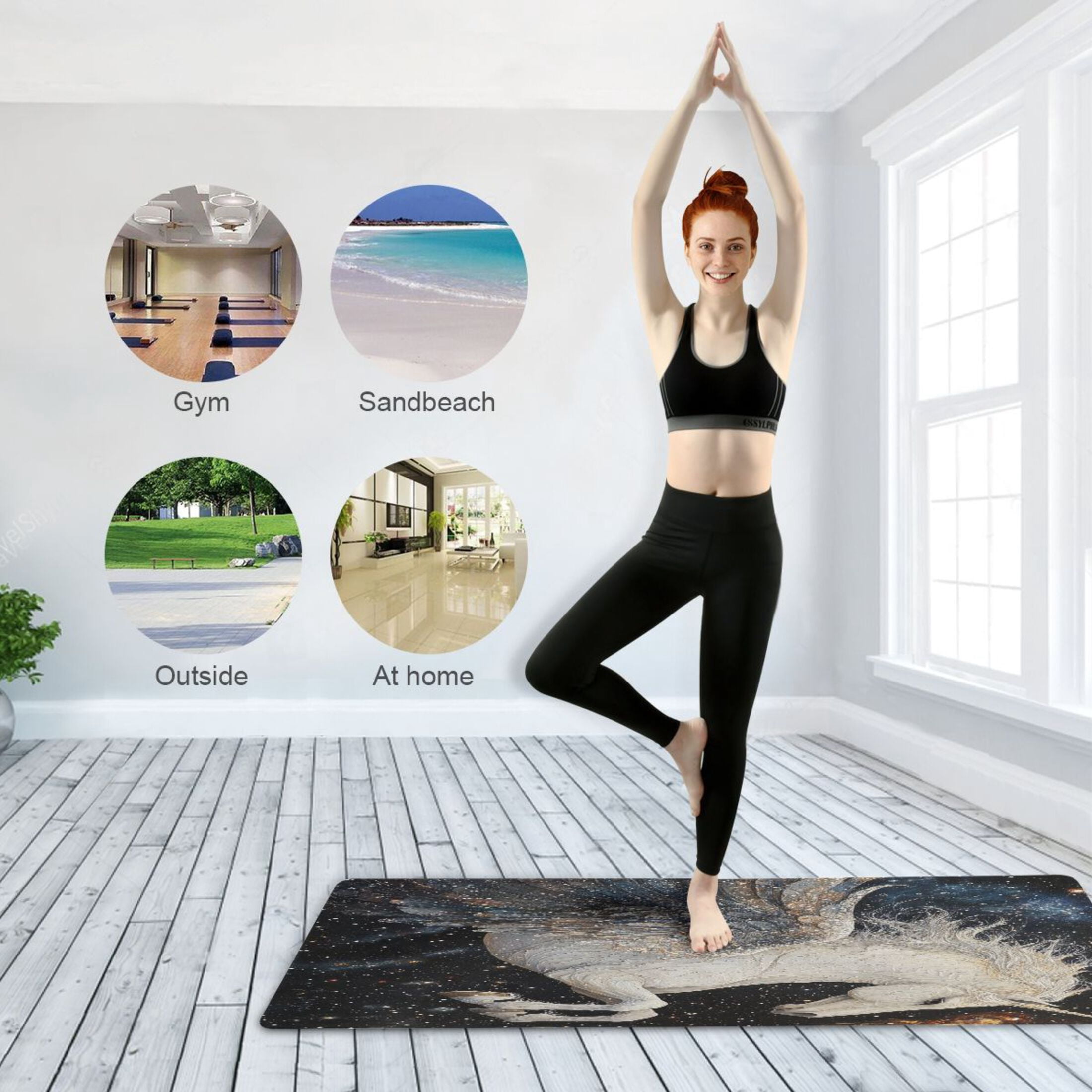 BZSMCE Yoga Mat Women Unicorn Pegasus Fitness Mat