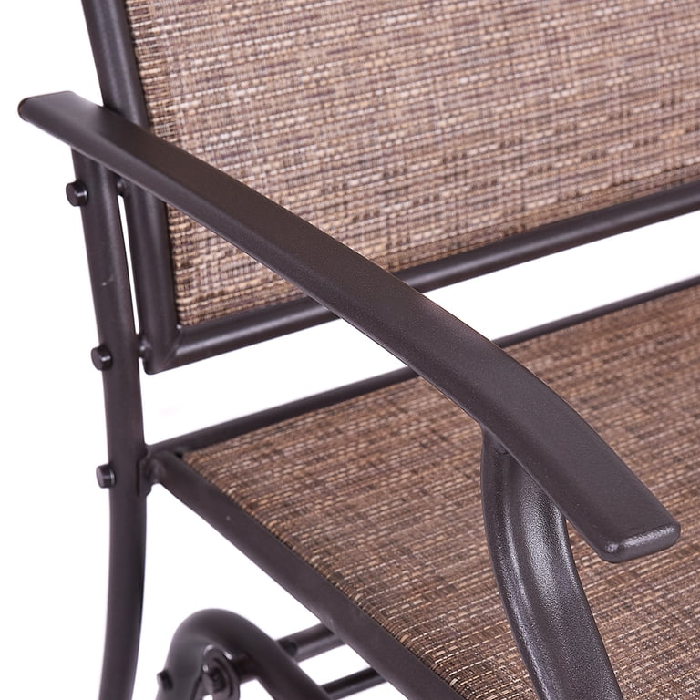 Costway 2-Person Patio Glider Rocking Bench, Brown photo 6