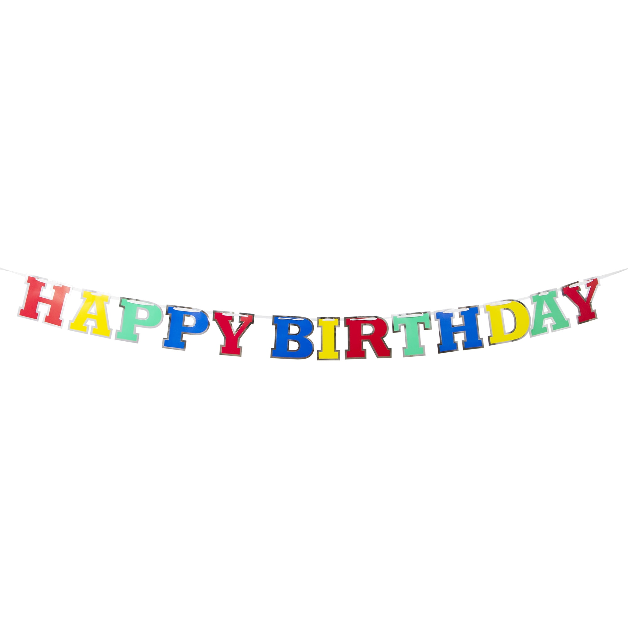 Way to Celebrate Multicolor Happy Birthday Foil Banner 7.25 ft.