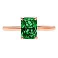 thumbnail image 5 of 1 ct Radiant Cut Simulated Emerald Solitaire 14K Rose Gold Womens Engagement Ring, 5 of 6
