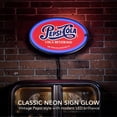 thumbnail image 4 of Licensed Pepsi Cola Beverage LED Neon Rope Sign 16" Oval Vintage Light Up Wall Decor Retro Soda Logo Marquee Sign for Man Cave Bar Garage Game Room USB or Battery Powered Wall Art, 4 of 9