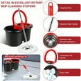 thumbnail image 4 of Spin Mop And Bucket With Wringer Set With 3 Microfiber Mop Replacement Heads And 61" Stainless Steel Adjustable Handle For Floor Cleaning, 4 of 9