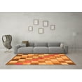 thumbnail image 3 of Ahgly Company Indoor Square Checkered Orange Modern Area Rugs, 7' Square, 3 of 4