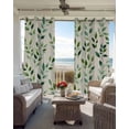 thumbnail image 3 of Green Leaves Blackout Curtains for Bedroom, Thermal Insulated Drapes, Watercolor Spring Botanical Country Beige Black Out Curtains 63 Inch Long Room Darkening Kitchen Curtains 42"x63" 2 Panels, 3 of 8