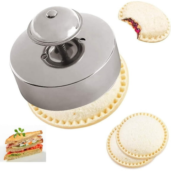 Food-Grade 304 Stainless Steel Sandwich Sealer and Cutter - Uncrustable Sandwich Maker/PBJ Cutter