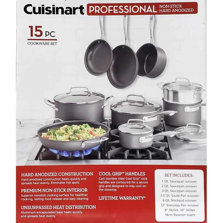 Cuisinart Professional Non-Stick Hard Anodized 15-Pc.Cookware Set