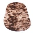 thumbnail image 4 of 31"x78"/63"x91" Oval Micro-fabric Soft Smooth Fluffy Plush Bedside Rug,  Folding Mat Pad for Bedroom Living Room Hall Decor-Coffee/Light Grey/Dark Grey, 4 of 7