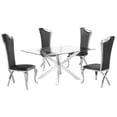 thumbnail image 1 of Rectangular 63" x 39" 5 Piece Dinette Set with Silver Stainless Steel and Chairs, 1 of 4