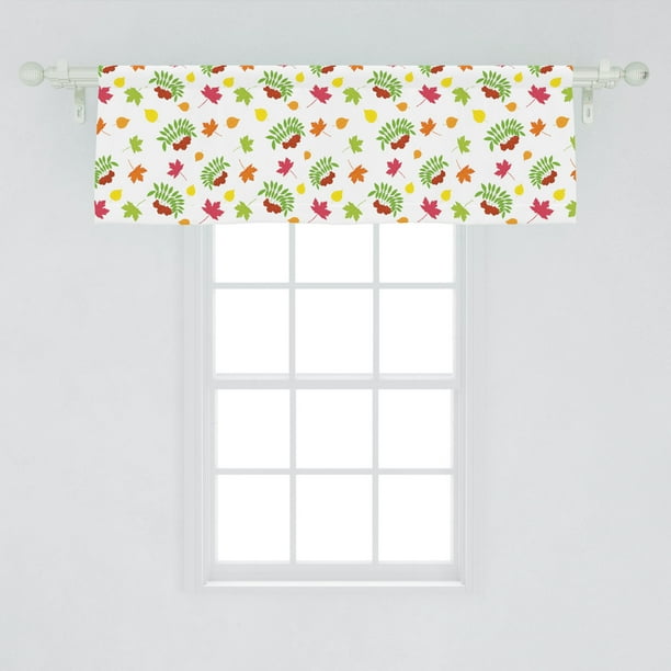 Autumn Window Valance, Fall Foliage Rowan Berries Maple ...