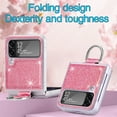 thumbnail image 5 of Allytechgroup Glitter Bling Case for Samsung Galaxy Z Flip 4, Ring Holder Slim Fit Soft TPU Anti-Scratch Bumper Shockproof Luxury Phone Case for Girls Women, Pink, 5 of 6