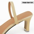 thumbnail image 5 of Deago Women's Square Toe Chunky Two Strap Open Toe Low Block Heels Sandals Slip On Shoes for Party Dating Daily 2.8 Inch, 5 of 9