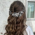 thumbnail image 4 of Bride Wedding Hair Vine Silver Leaf Bridal Headpieces Pearl Crystal Hair Accessories for Women and Girls, 4 of 4