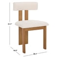 thumbnail image 4 of Safavieh Calamo Modern Wood and Fabric Dining Side Chairs, White / Walnut (Set of 2), 4 of 8